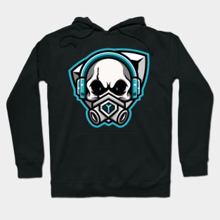 Skull gamer with elastomeric respirator Hoodie